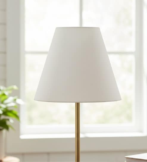 10-Inch White Fabric Conical Lampshade