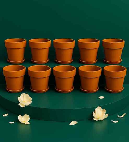 10 Pcs Red Terracotta 4.5 Inchs Planters