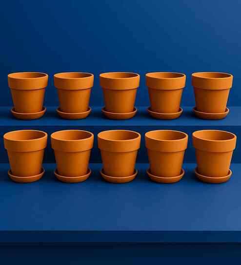 10 Pcs Red Terracotta 6 Inchs Planters