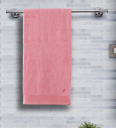 Pink Solid 550 GSM 100 % Cotton Bath Towel