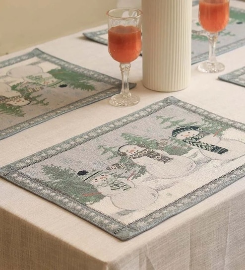 Grey Cotton (19 x 13 Inches) Placemat 