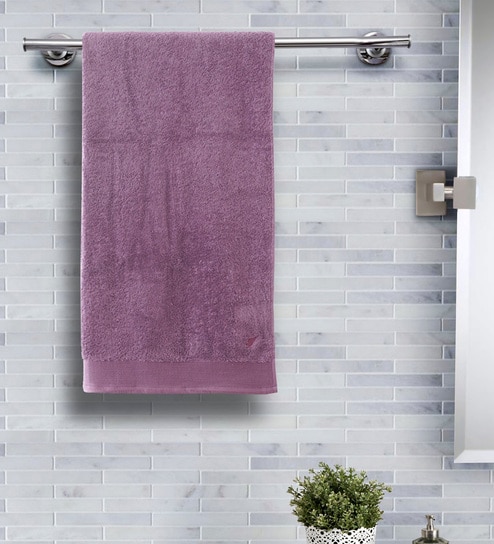 Purple Solid 550 GSM 100 % Cotton Bath Towel by Maspar