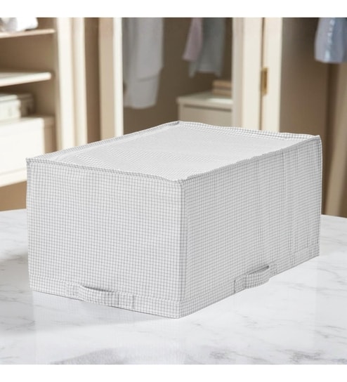 Polyester Foldable Storage Organizer with Zip-Up Lid Durable, Washable, Dust-Proof Solution