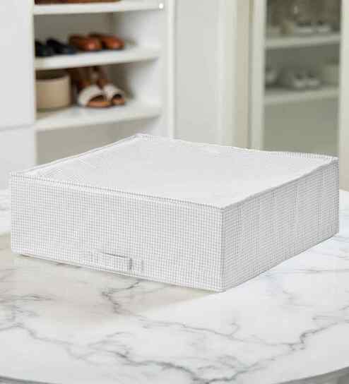 Polyester Foldable Storage Organizer with Zip-Up Lid Durable, Washable, Dust-Proof Solution