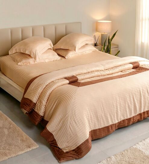 Shifting Sand 100% Pure Bamboo Contrast King Duvet With Panel Design
