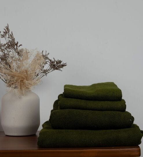 Olive Green 100% Pure Bamboo Terry Bath Towel-image-8