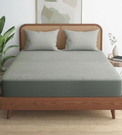 regalo Grey 100% Waterproof Premium Double Bed Queen Size Elastic Fitted Cotton Bed Cover-picture-14
