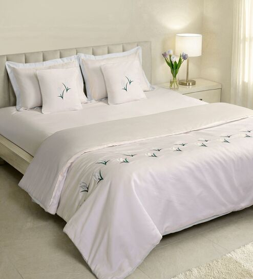 White 1000 Tc Cotton Reversible King Duvet