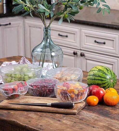 100Pcs Fresh Keeping Bags Reusable Elastic Food Storage Covers Plastic Adjustable Sealing Bowl Lids