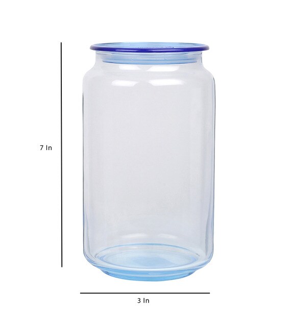 Buy 1000 ML Cylindrical Glass Jar Set Of 2 By Luminarc Online