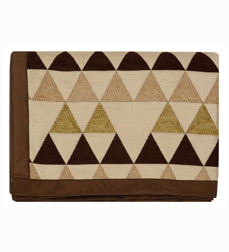 Buy Brown Cotton Printed 63X55 Inch Reversible Throw by Saral Home