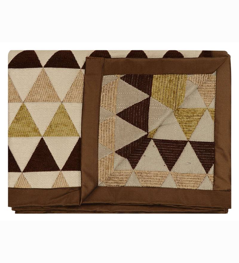 Buy Brown Cotton Printed 63X55 Inch Reversible Throw by Saral Home