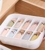 10-Compartment  White Drawer Organiser for Undergarments and Accessories
