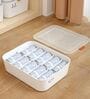 10-Compartment  White Drawer Organiser for Undergarments and Accessories