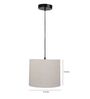 10-Inch Beige Fabric Drum Pendant Light, Modern Hanging Ceiling Lamp