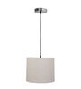 10-Inch Beige Fabric Drum Pendant Light