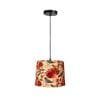 10-Inch Bird & Floral Printed Fabric Drum Pendant Light, Modern Hanging Ceiling Lamp
