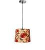 10-Inch Bird & Floral Printed Fabric Drum Pendant Light