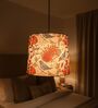 10-Inch Bird & Floral Printed Fabric Drum Pendant Light