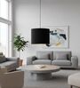 10-Inch Black Fabric Drum Pendant Light