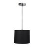 10-Inch Black Fabric Drum Pendant Light
