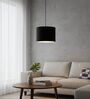 10-Inch Black Fabric Drum Pendant Light