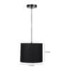 10-Inch Black Fabric Drum Pendant Light, Modern Hanging Ceiling Lamp