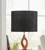10-Inch Black Jute Fabric Drum Lampshade