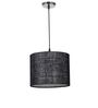 10-Inch Black Jute Fabric Drum Pendant Light