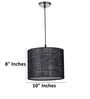 10-Inch Black Jute Fabric Drum Pendant Light
