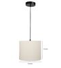 10-Inch Cream Fabric Drum Pendant Light, Modern Hanging Ceiling Lamp