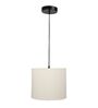 10-Inch Cream Fabric Drum Pendant Light, Modern Hanging Ceiling Lamp