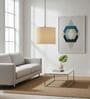 10-Inch Cream Fabric Drum Pendant Light, Modern Hanging Ceiling Lamp