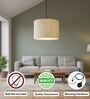 10-Inch Cream Texture Fabric Drum Pendant Light
