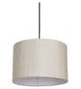 10-Inch Cream Texture Fabric Drum Pendant Light, Modern Hanging Ceiling Lamp