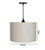 10-Inch Cream Texture Fabric Drum Pendant Light, Modern Hanging Ceiling Lamp