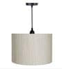 10-Inch Cream Texture Fabric Drum Pendant Light, Modern Hanging Ceiling Lamp