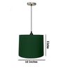 10-Inch Dark Green Fabric Drum Pendant Light