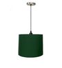 10-Inch Dark Green Fabric Drum Pendant Light