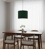 10-Inch Dark Green Fabric Drum Pendant Light