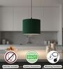 10-Inch Dark Green Fabric Drum Pendant Light