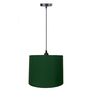 10-Inch Dark Green Fabric Drum Pendant Light, Modern Hanging Ceiling Lamp