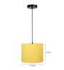 10-Inch Dark Yellow Fabric Drum Pendant Light, Modern Hanging Ceiling Lamp