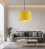 10-Inch Dark Yellow Fabric Drum Pendant Light