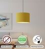 10-Inch Dark Yellow Fabric Drum Pendant Light
