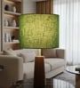 10-Inch Green Texture Fabric Drum Lampshade