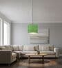 10-Inch Green Texture Fabric Drum Pendant Light, Modern Hanging Ceiling Lamp