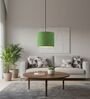 10-Inch Green Texture Fabric Drum Pendant Light