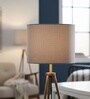 10-Inch Grey Fabric Drum Lampshade