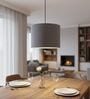 10-Inch Grey Fabric Drum Pendant Light